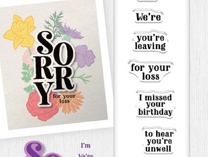 Gemini Floral Sentiment Stamp and Die - Sorry