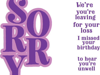 Gemini Floral Sentiment Stamp and Die - Sorry