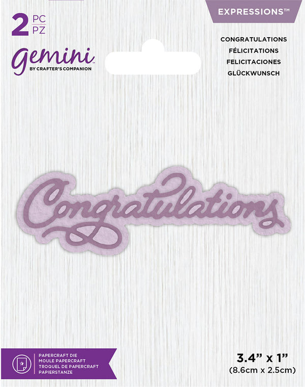 Gemini Mini Expressions Die - Congratulations