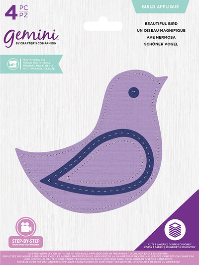 Gemini Multi Media Die Build AppliquÃ© - Beautiful Bird