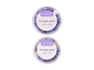 Crafter's Companion Hot Gem Pack - Clear & Gold Collection