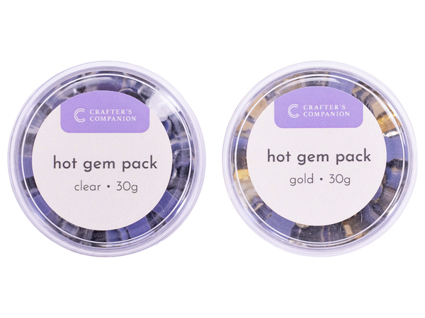 Crafter's Companion Hot Gem Pack - Clear & Gold Collection