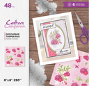 Crafter's Companion  Floral Decoupage Pad, Stamp & Die - Fantasic Fuchsias