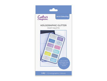 Crafter's Companion Holographic Glitter Paint Palette - 12 Colours