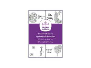 Nature's Garden Hydrangea Collection - Digital Stamp Sheets - A4