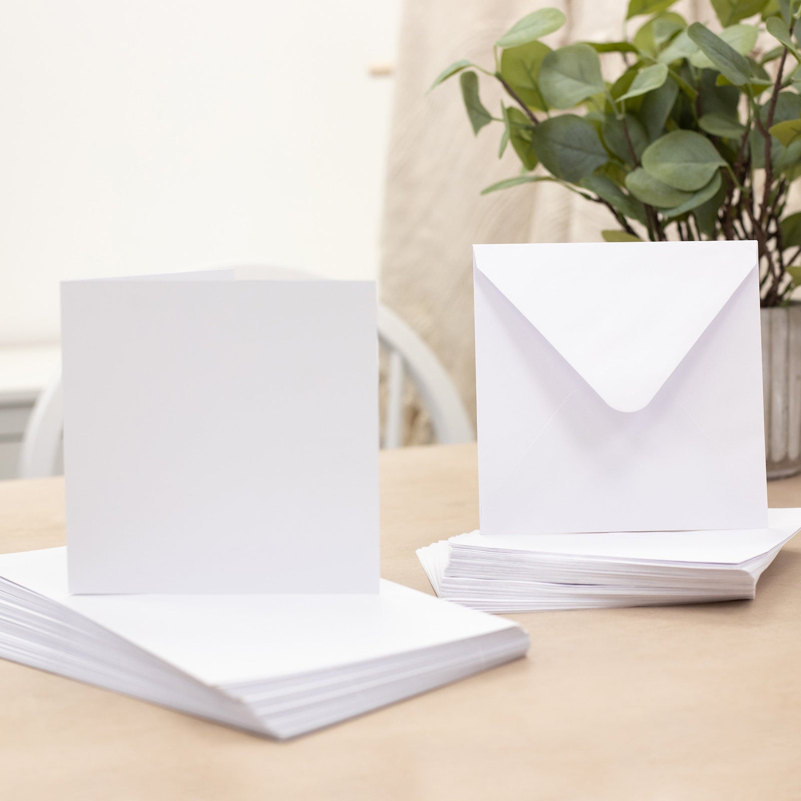 Crafter's Companion 6"x 6" White Card & Envelopes - 100 Piece