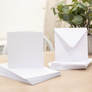 Crafter's Companion 6"x 6" White Card & Envelopes - 100 Piece