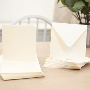 Crafters Companion 5"x5" Ivory Card & Envelopes - 100 Pack