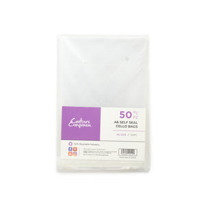 Crafter's Companion A6 Self Seal Cello Bags - 50 Pack