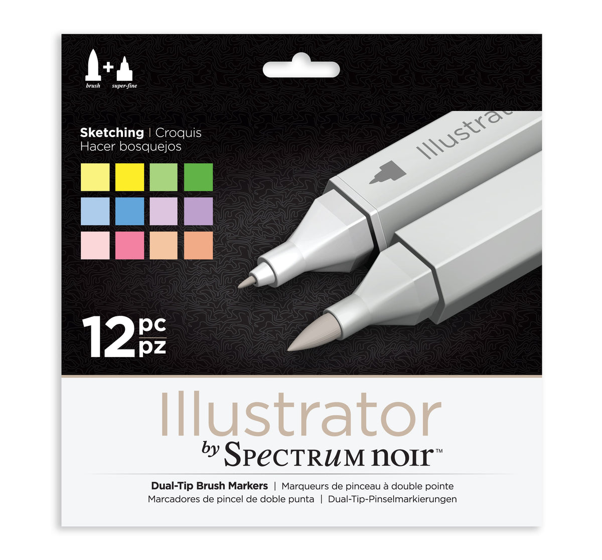 Spectrum Noir-Illustrator 12pc-Essential Sketching | Crafter's Companion US