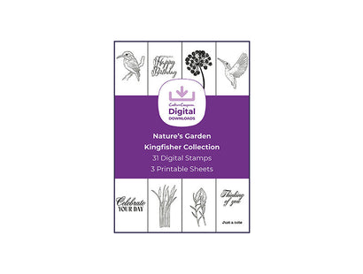 Nature's Garden Kingfisher Collection - Digital Stamp Sheets - A4