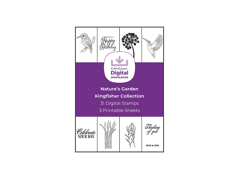 Nature's Garden Kingfisher Collection - Digital Stamp Sheets - A4