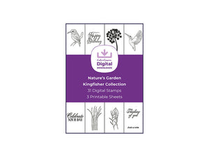Nature's Garden Kingfisher Collection - Digital Stamp Sheets - A4