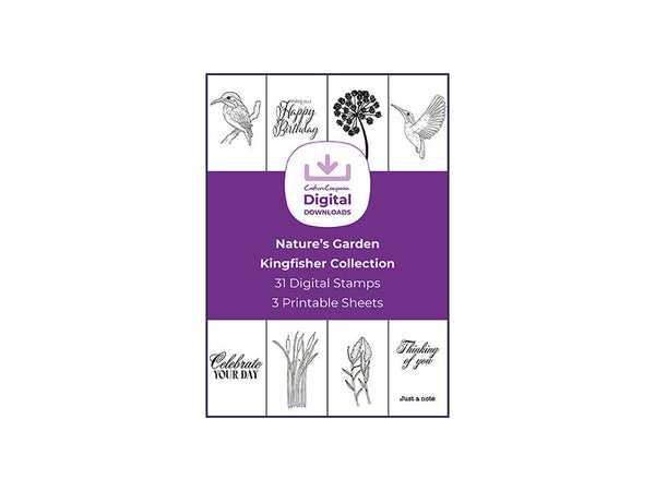 Nature's Garden Kingfisher Collection - Digital Stamp Sheets - A4