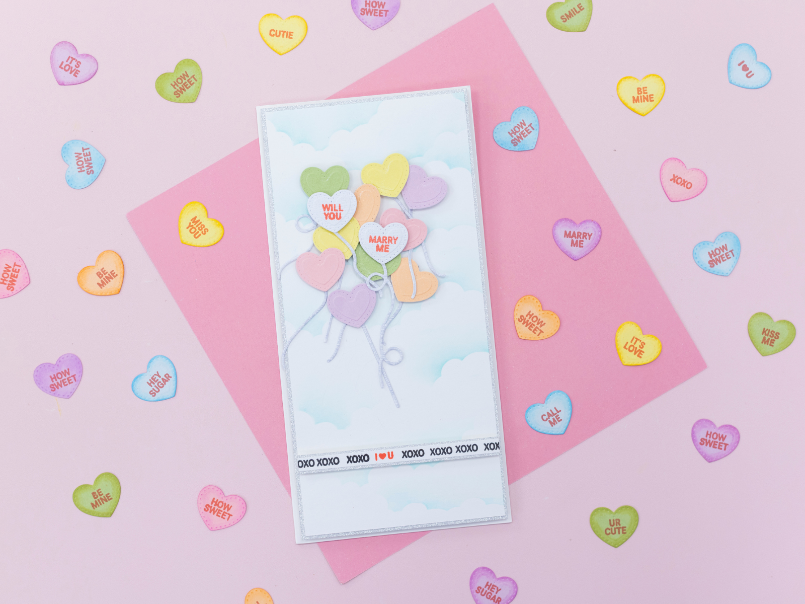 Love Hearts Stamp, Die & Inkpad SHOWSTOPPER