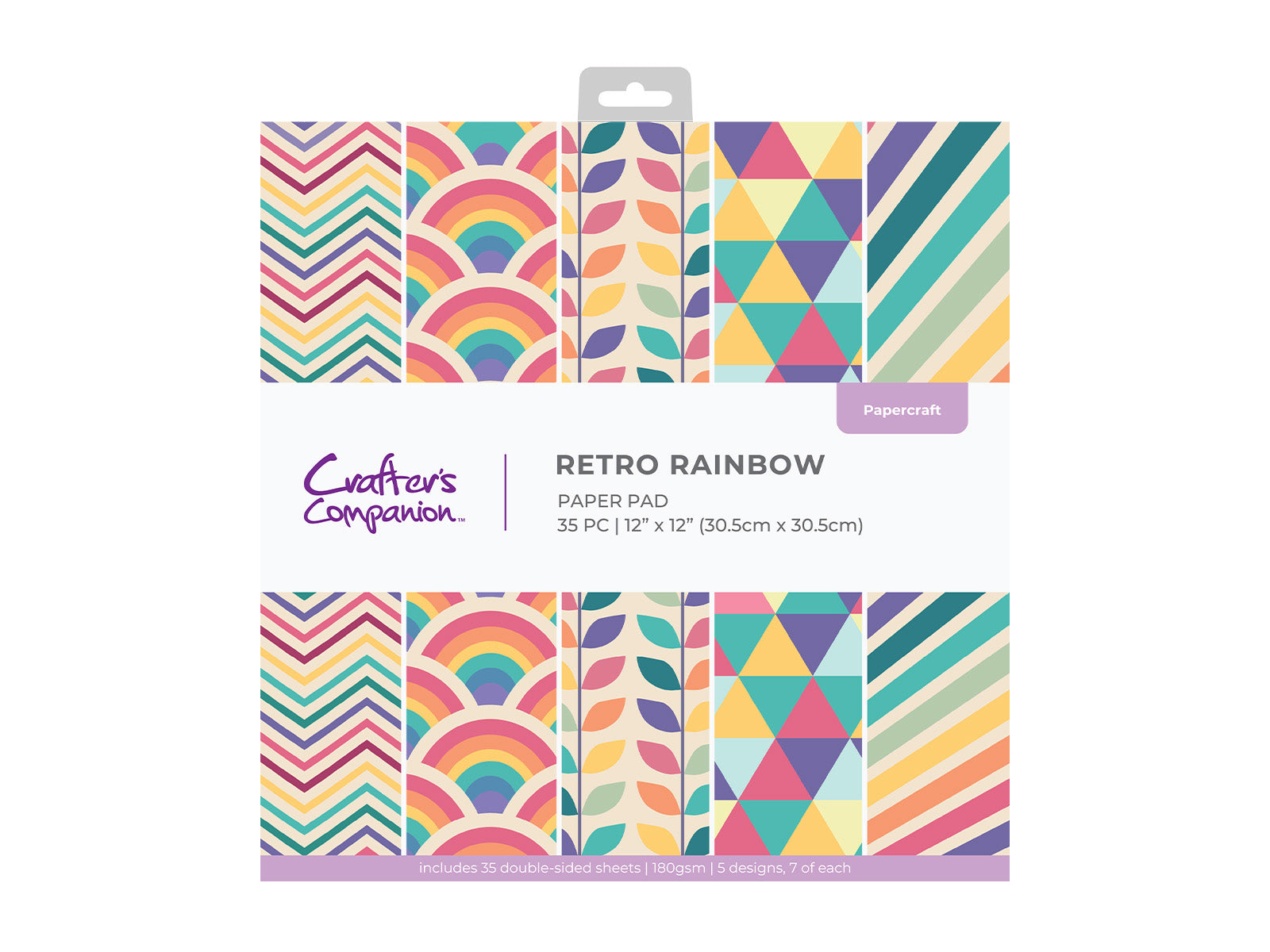 Retro Rainbow Paper Pad 12" x 12"