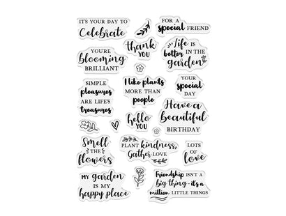 Nature's Garden Summer Garden - Garden Sentiment Stamp Set