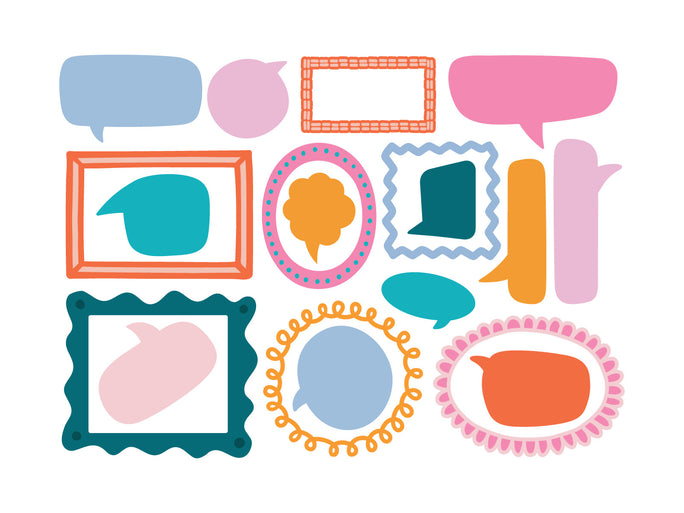 Speech Bubbles & Frames Mini Metal Die Set