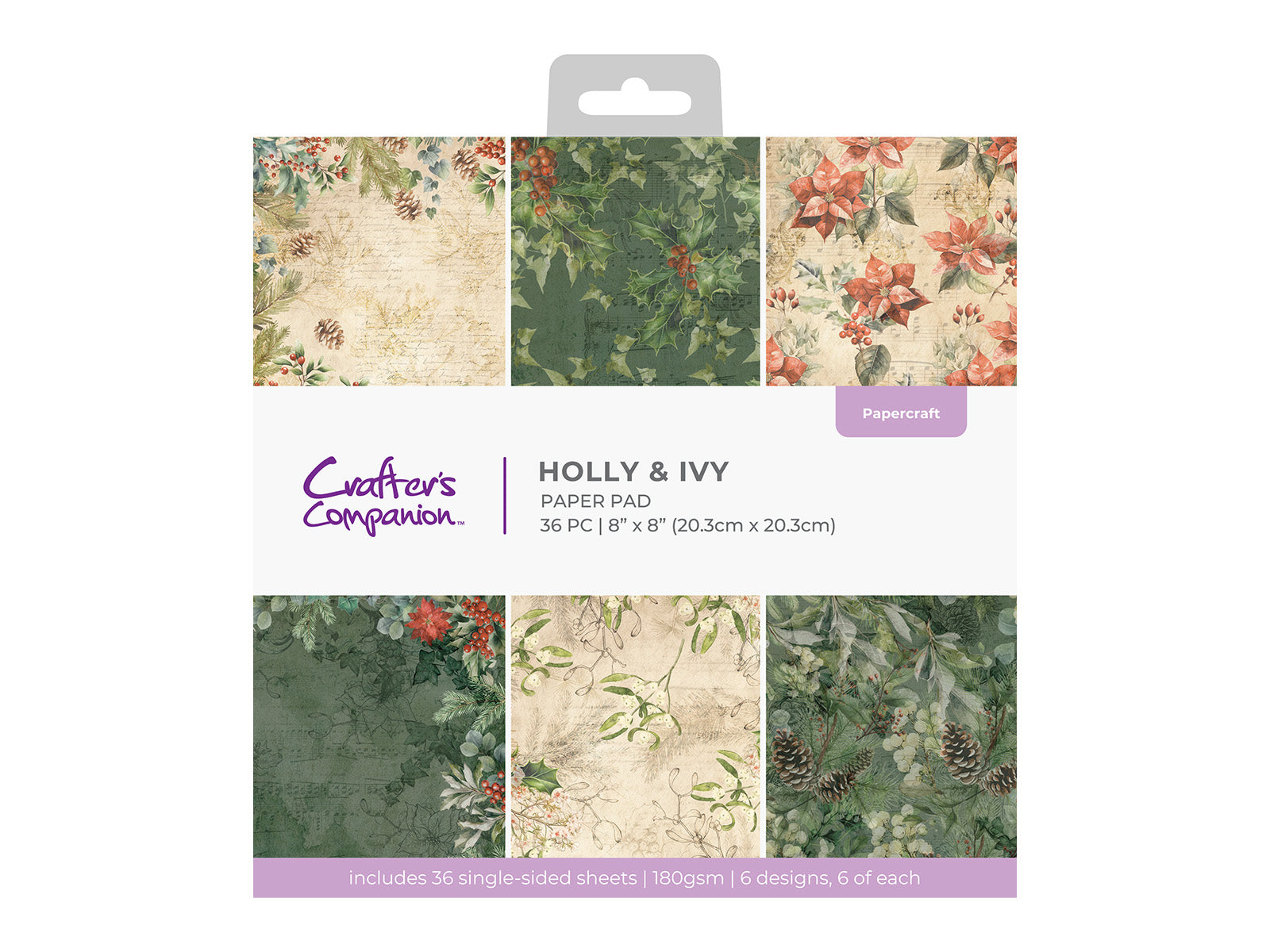 Holly & Ivy Paper Pad 8" x 8"