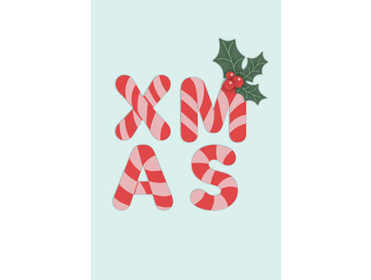 Candy Cane Alphabet Stencil & Metal Die Set