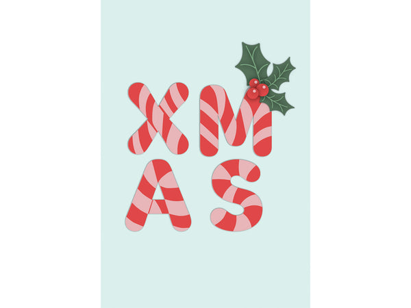 Candy Cane Alphabet Stencil & Metal Die Set