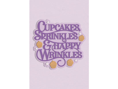 Cupcakes & Sprinkles Sentiment Metal Die Set