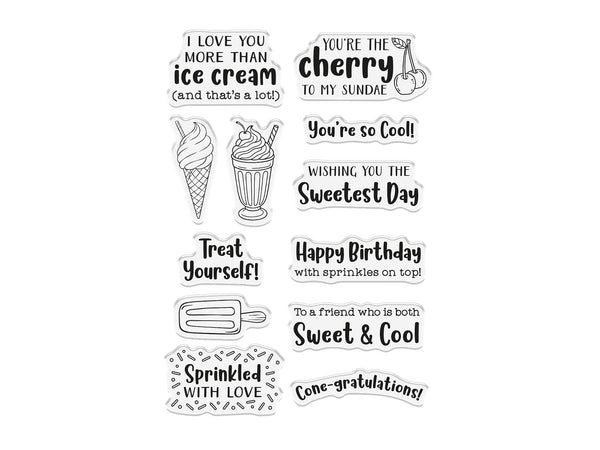 Life is Sweet - Ice Cream-Themed Sentiment Stamp Set