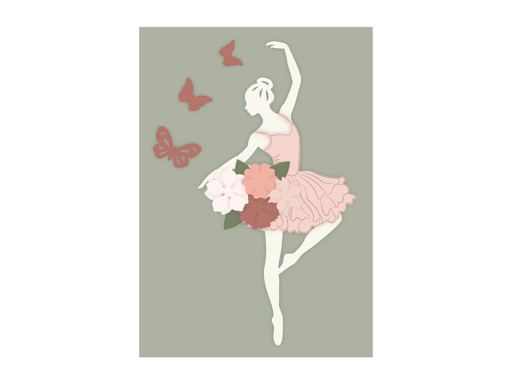 Floral Ballerina Stamp & Metal Die Set
