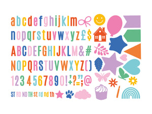 Alphabet, Numbers & Icons Mini Metal Die Set