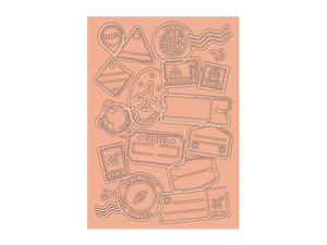 Retro Vacay - Travel Stamps 2D Embossing Folder 5" x 7"
