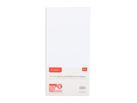 Crafter's Companion 6"x6" Pearl Card & Envelope Packs - White & Ivory 80 Pack