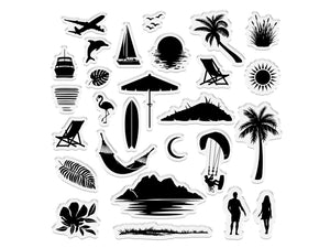 Retro Vacay - Island Paradise Scene Stamp Set