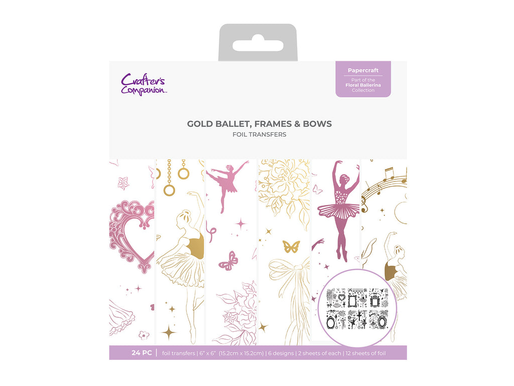 Gold Ballet, Frames & Bows Foil Transfers