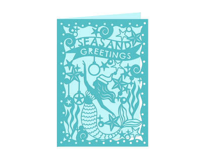 Christmas Mermaid Create-a-Card Metal Die Set