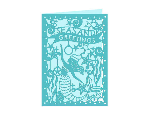 Christmas Mermaid Create-a-Card Metal Die Set