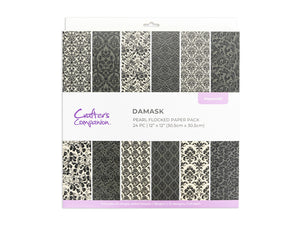 Flocked Damask Paper Pad - 12" x 12"