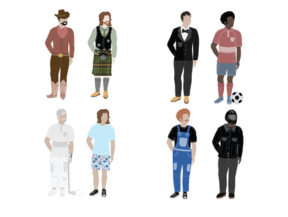 Customisable Male Character Stamp & Metal Die Set