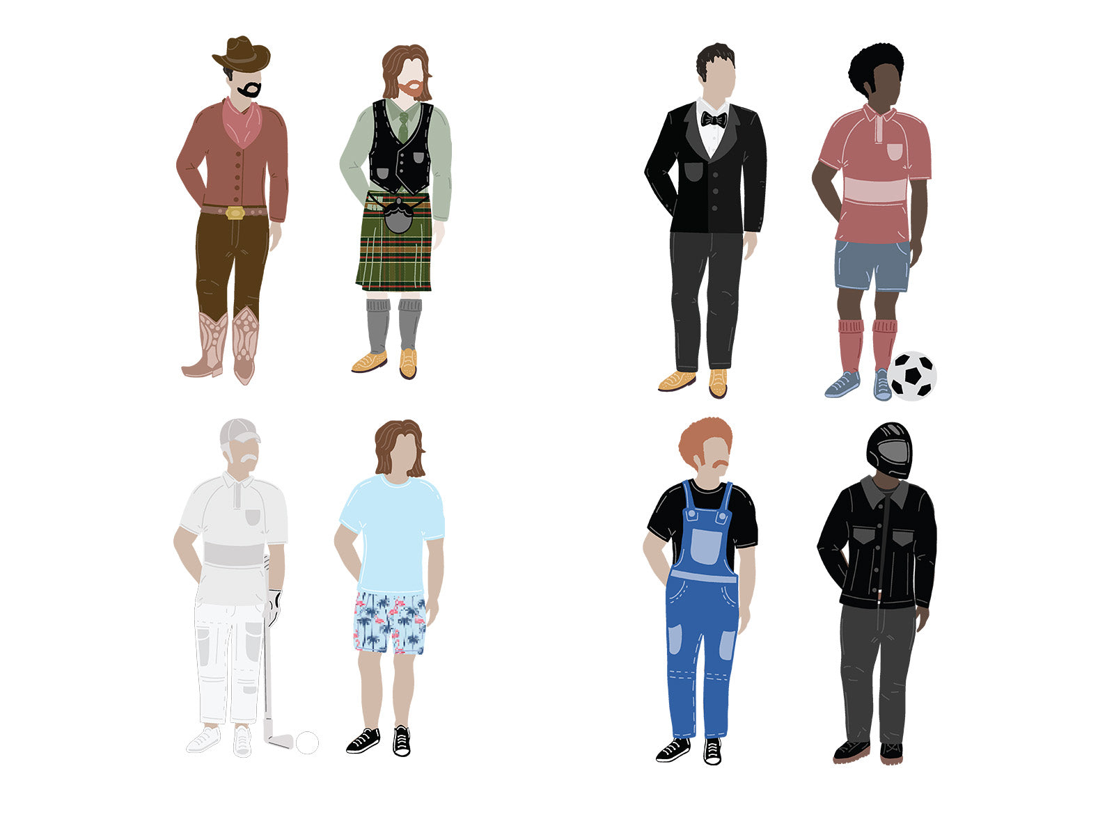 Customisable Male Character Stamp & Metal Die Set