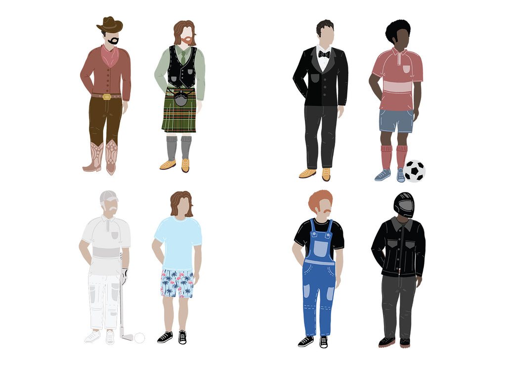 Customisable Male Character Stamp & Metal Die Set