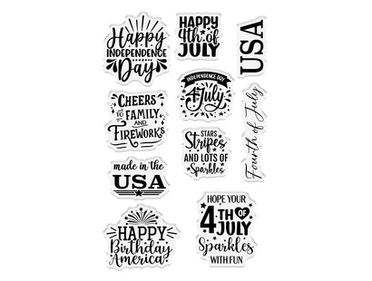 Stars & Stripes - Fourth of July Sentiment Stamp Set