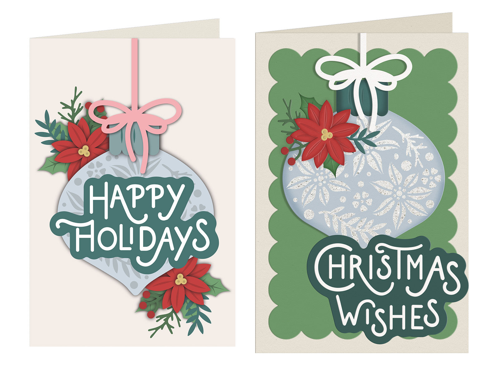 Christmas Bauble Sentiment Stencil & Metal Die Set