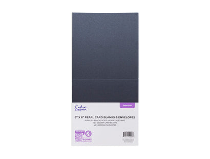 Crafter's Companion 6" x 6" Pearl Card & Envelope Packs - Purple & Black 80 Pack