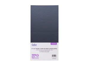 Crafter's Companion 6" x 6" Pearl Card & Envelope Packs - Purple & Black 80 Pack