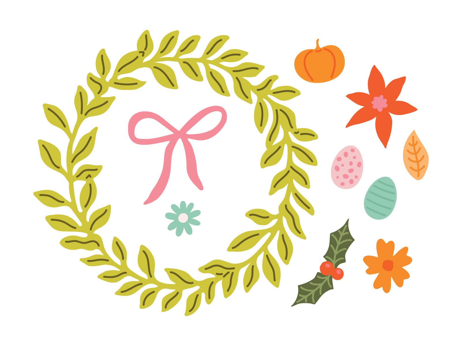 Floral Wreath Mini Metal Die Set