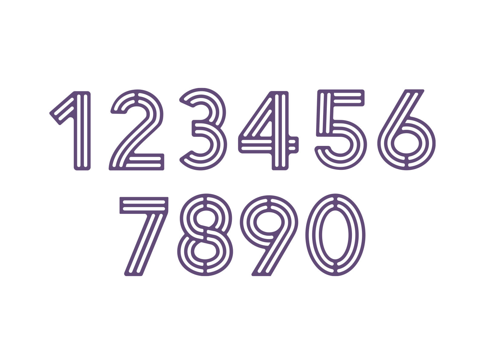 Retro Numbers Metal Die Set