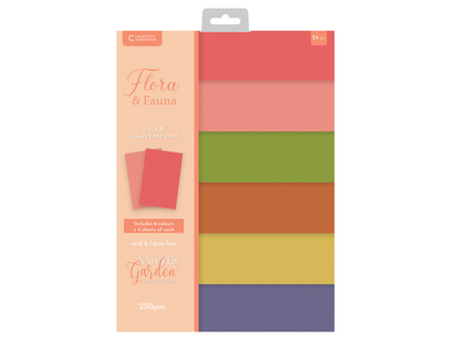 Nature's Garden Flora & Fauna Luxury Linen Card - 8.5"x11"