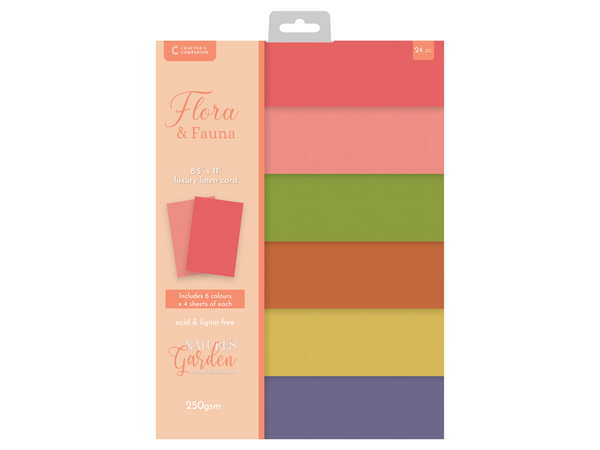 Nature's Garden Flora & Fauna Luxury Linen Card - 8.5