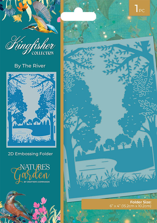 Nature's Garden Embossing Folder Kingfisher by The River | 6in x 4in