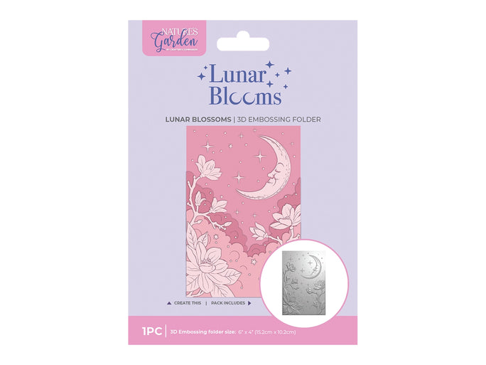 Natures Garden Lunar Blooms 3D Embossing Folder - Lunar Blossoms