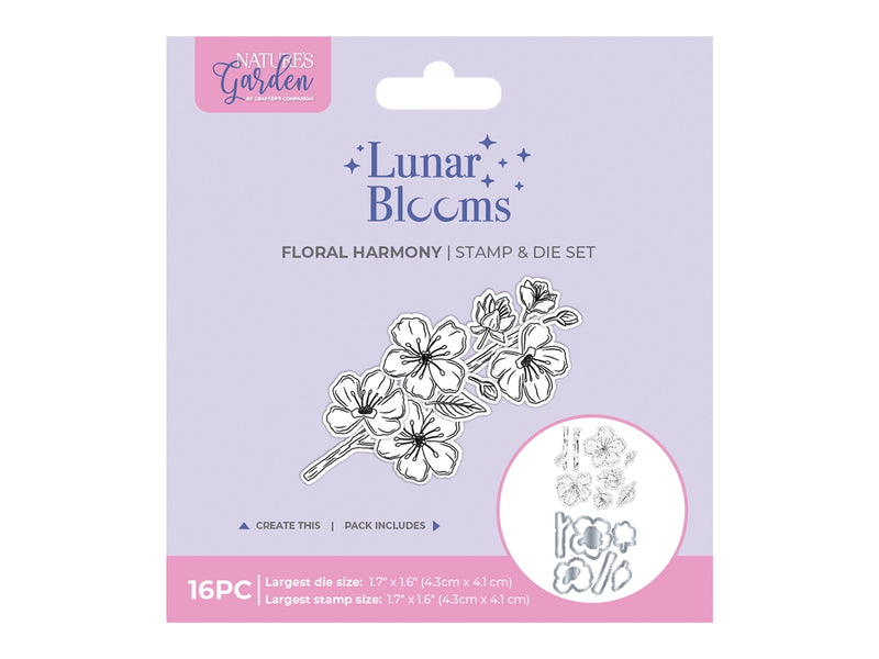 Natures Garden Lunar Blooms Stamp & Die - Floral Harmony